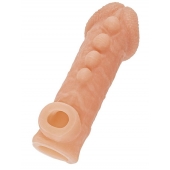 Телесная закрытая насадка с шишечками Cock Sleeve Size S - 13,8 см. - KOKOS - в Тольятти купить с доставкой