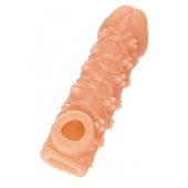 Телесная закрытая насадка с пучками шишечек Cock Sleeve Size S - 13,8 см. - KOKOS - в Тольятти купить с доставкой