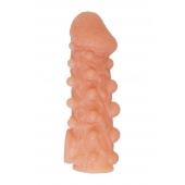 Телесная закрытая насадка с шариками Cock Sleeve Size S - 13,8 см. - KOKOS - в Тольятти купить с доставкой