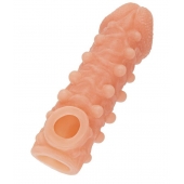 Телесная закрытая насадка с шариками Cock Sleeve Size S - 13,8 см. - KOKOS - в Тольятти купить с доставкой