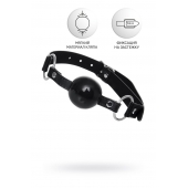 Черный кляп-шар на кожаных ремешках Anonymo - ToyFa - купить с доставкой в Тольятти