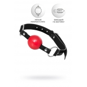 Красный кляп-шар на черных ремешках Anonymo - ToyFa - купить с доставкой в Тольятти