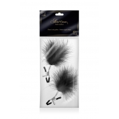 Зажимы на соски с черными пуховыми кисточками Sweet Caress Feather Nipple Clumps - Sweet Caress - купить с доставкой в Тольятти