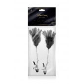 Зажимы для сосков с черными перьями Sweet Caress Feather Nipple Clumps - Sweet Caress - купить с доставкой в Тольятти