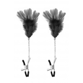 Зажимы для сосков с черными перьями Sweet Caress Feather Nipple Clumps - Sweet Caress - купить с доставкой в Тольятти