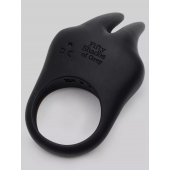 Черное эрекционное виброкольцо Sensation Rechargeable Vibrating Rabbit Love Ring - Fifty Shades of Grey - в Тольятти купить с доставкой