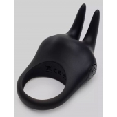 Черное эрекционное виброкольцо Sensation Rechargeable Vibrating Rabbit Love Ring - Fifty Shades of Grey - в Тольятти купить с доставкой
