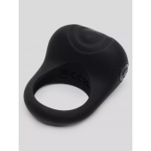 Черное эрекционное виброкольцо Sensation Rechargeable Vibrating Love Ring - Fifty Shades of Grey - в Тольятти купить с доставкой