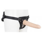 Пустотелый страпон Harness CLASSIC с бандажом - 19,5 см. - LOVETOY (А-Полимер) - купить с доставкой в Тольятти