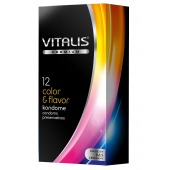 Цветные ароматизированные презервативы VITALIS PREMIUM color   flavor - 12 шт. - Vitalis - купить с доставкой в Тольятти