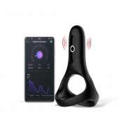 Черное виброкольцо Magic Motion Rise с подхватом мошонки - Magic Motion - в Тольятти купить с доставкой