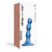 Голубая насадка Strap-On-Me Dildo Plug Balls size S - Strap-on-me - купить с доставкой в Тольятти