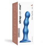 Голубая насадка Strap-On-Me Dildo Plug Balls size L - Strap-on-me - купить с доставкой в Тольятти