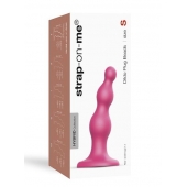 Розовая насадка Strap-On-Me Dildo Plug Beads size S - Strap-on-me - купить с доставкой в Тольятти