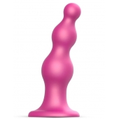 Розовая насадка Strap-On-Me Dildo Plug Beads size S - Strap-on-me - купить с доставкой в Тольятти