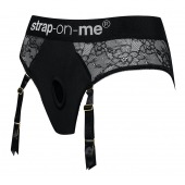 Черные трусики для насадок Diva Lingerie Harness - size M - Strap-on-me - купить с доставкой в Тольятти