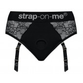 Черные трусики для насадок Diva Lingerie Harness - size M - Strap-on-me - купить с доставкой в Тольятти