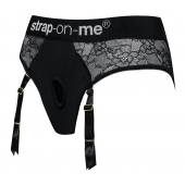 Черные трусики для насадок Diva Lingerie Harness - size L - Strap-on-me - купить с доставкой в Тольятти