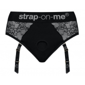 Черные трусики для насадок Diva Lingerie Harness - size L - Strap-on-me - купить с доставкой в Тольятти