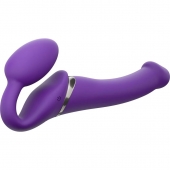 Фиолетовый безремневой вибрострапон Vibrating Bendable Strap-On - size L - Strap-on-me - купить с доставкой в Тольятти