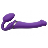 Фиолетовый безремневой вибрострапон Vibrating Bendable Strap-On - size L - Strap-on-me - купить с доставкой в Тольятти