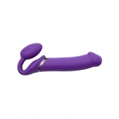 Фиолетовый безремневой вибрострапон Silicone Bendable Strap-On - size XL - Strap-on-me - купить с доставкой в Тольятти