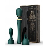 Изумрудный wand-вибратор Kyro с 2 насадками - Zalo