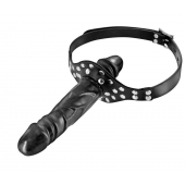 Черный кляп-фаллоимитатор Double Penis Gag - Fetish Tentation - купить с доставкой в Тольятти