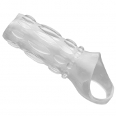 Насадка на пенис с кольцом для мошонки Clear Sensations Enhancer Sex Sleeve - 11,5 см. - XR Brands - в Тольятти купить с доставкой