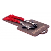 Металлические зажимы на соски с красными замшевыми кисточками - Crazy Handmade - купить с доставкой в Тольятти