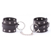 Черные кожаные оковы с люверсами - Crazy Handmade - купить с доставкой в Тольятти