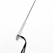 Черный кожаный стек с гладкой ручкой - 55 см. - Crazy Handmade - купить с доставкой в Тольятти