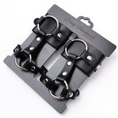 Черные наручники с креплением на кисть руки - Crazy Handmade - купить с доставкой в Тольятти