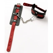 Черные оковы с красным декором и заклепками - Crazy Handmade - купить с доставкой в Тольятти