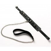 Черный ошейник с шипами и поводком - Crazy Handmade - купить с доставкой в Тольятти