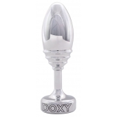 Серебристая анальная втулка Doxy Ribbed Butt Plug - 10,5 см. - Doxy