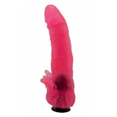 Розовая насадка для страпона с клиторальными лепестками - 18,5 см. - LOVETOY (А-Полимер) - купить с доставкой в Тольятти