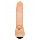 Телесная гелевая насадка-фаллос с клиторальными лепестками - 18,5 см. - LOVETOY (А-Полимер) - купить с доставкой в Тольятти