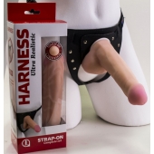 Страпон Harness из двух предметов: трусики с плугом и насадка-фаллос - 17 см. - LOVETOY (А-Полимер) - купить с доставкой в Тольятти
