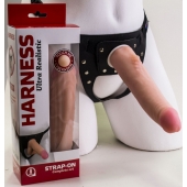 Реалистичный страпон Harness из трусиков и насадки-фаллоса - 18,5 см. - LOVETOY (А-Полимер) - купить с доставкой в Тольятти