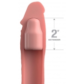 Телесная насадка-удлинитель 2 Inch Silicone X-tension with Strap - 20,3 см. - Pipedream - в Тольятти купить с доставкой