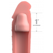 Телесная насадка-удлинитель 1 Inch Silicone X-tension - 17,8 см. - Pipedream - в Тольятти купить с доставкой