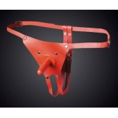 Красные кожаные универсальные трусики со штырьком для насадок - Sitabella - купить с доставкой в Тольятти