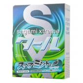 Презервативы Sagami Xtreme Mint с ароматом мяты - 3 шт. - Sagami - купить с доставкой в Тольятти