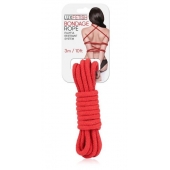 Красная хлопковая веревка для связывания - 3 м. - Lux Fetish - купить с доставкой в Тольятти