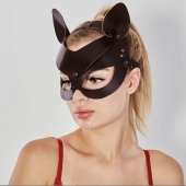 Коричневая кожаная маска  Кошечка - Sitabella - купить с доставкой в Тольятти