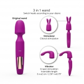 Лиловый вибратор с 2 сменными насадками R-Evolution Wand Vibrator with 2 Attachments - Love to Love