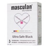 Ультрапрочные презервативы Masculan Ultra Safe Black - 3 шт. - Masculan - купить с доставкой в Тольятти