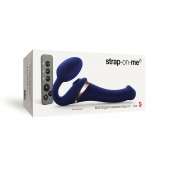 Синий безремневой страпон Multi Orgasm Size S с клиторальной стимуляцией - Strap-on-me - купить с доставкой в Тольятти