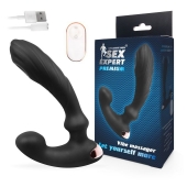 Черный вибромассажер простаты Sex Expert - 14,5 см. - Sex Expert - в Тольятти купить с доставкой